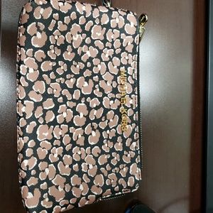 Michael Kors Fall tan/ black double zip wristlet